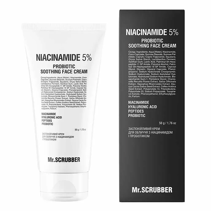 Mr.Scrubber Niacinamide 5% Calming Face Cream — заспокійливий крем для обличчя, 50 мл